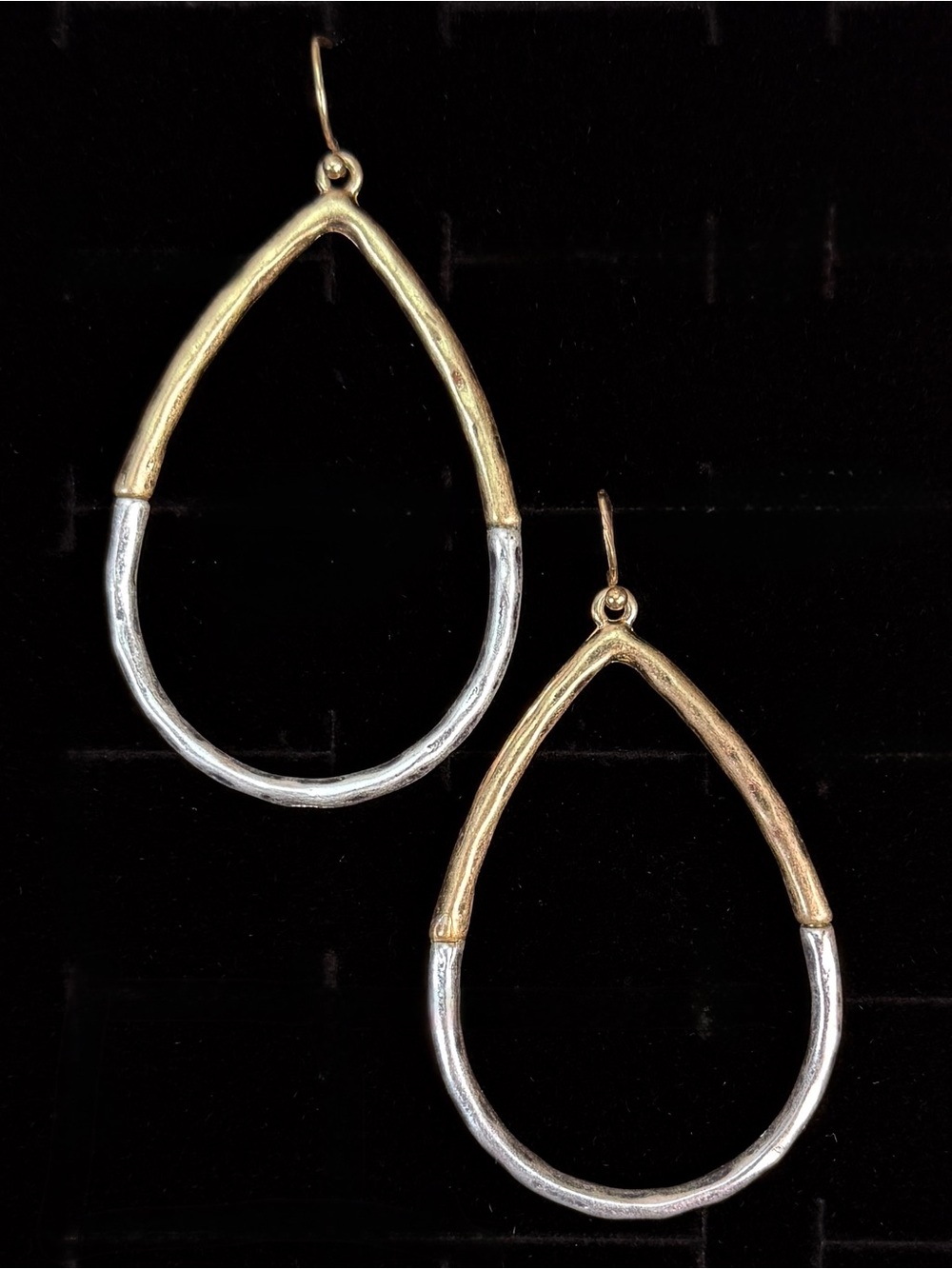 Elegant Goldtone and Silvertone Teardrop Pierced Earrings